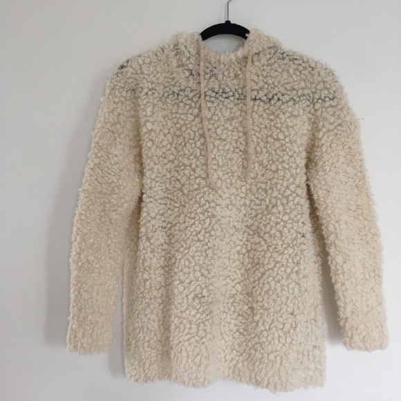 Anthropologie Sweaters - ⚡️FLASH ⚡️One grey day wool cream hoodie